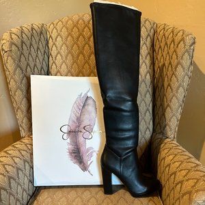 Jessica Simpson Black Grandie Over-The-Knee Boots - Size 8 NEW
